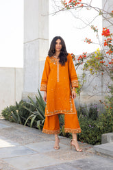 DA-2304 MUSTARD EMBROIDERED KURTA WITH TROUSER